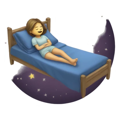 girl sleep in the moon sticker