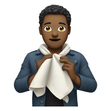 Holding a handkerchief sticker