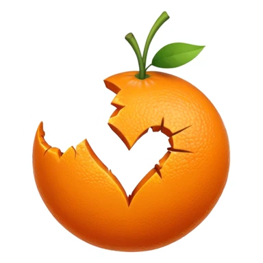 Orange broken heart sticker