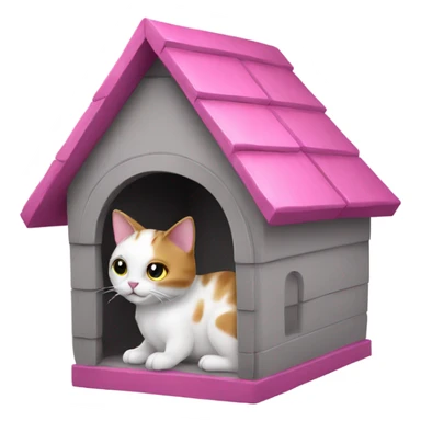 cat house pink sticker