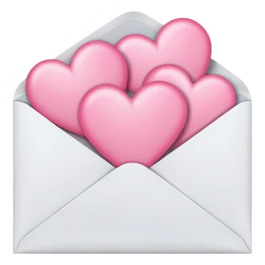 Envelope with pink hearts  sticker