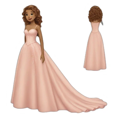 danielle from ever after ball gown sticker