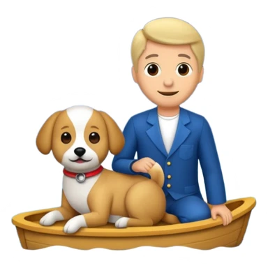 crea un emoji de buenas noches. Pon un texto : Buenas noches Javier y Tobi. Javier es una imagen de profesor y Tobi q sea imagen de un perro sticker