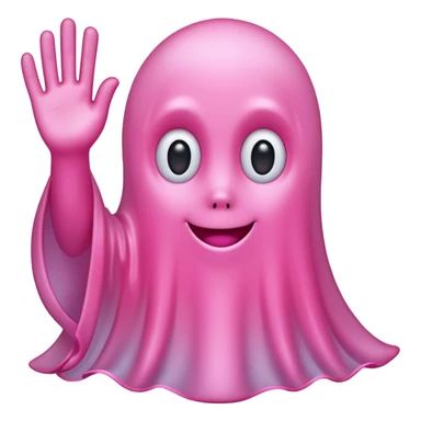 Pink ghost waving softly sticker