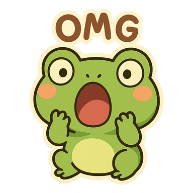 Chibi Frog “OMG” sticker