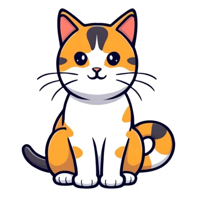 Calico cat with three colors sticker