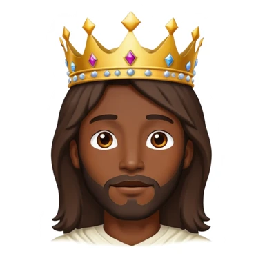 Dark skin christ Jesus with crown in the air sticker