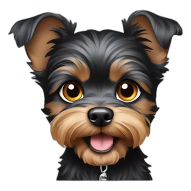 black puppy yorkshire terrier as charles chaplin sticker