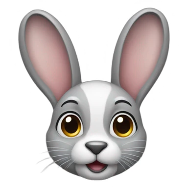 rabbit with gray nose and ears sticker