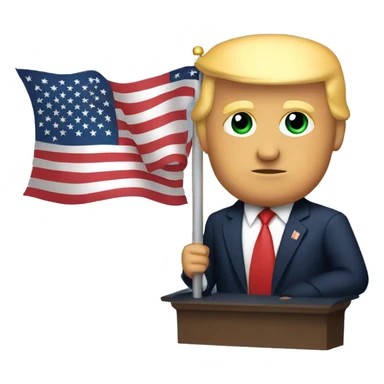 President trump and American flag sticker