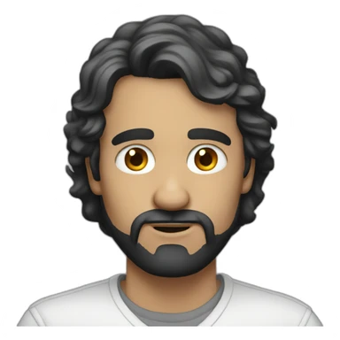 white cartoonist dark hair sticker