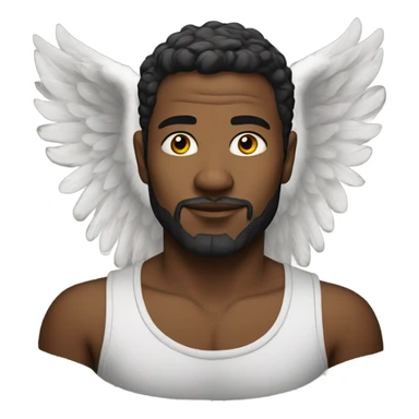 man with angel wings tattoo sticker