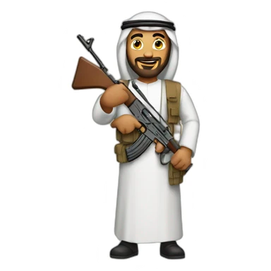 Arab holding an ak sticker