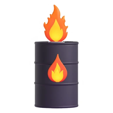oil barrel and natural gas flame sticker