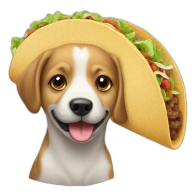 Un chien qui mange un tacos sticker