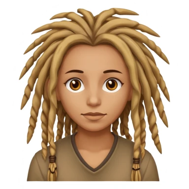 Brown and blonde dreads on tan woman sticker
