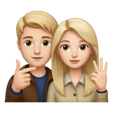 Portrait of 2 people (selfie style) 	•	Background: Remove or blur it / make it transparent (PNG) 	•	Style: Realistic, smooth edges, clear faces, keep hair and hand details sticker