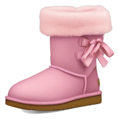 botas ugg con un lazo rosa sticker