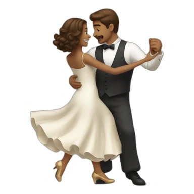 brown hair couple dancing boogie sticker