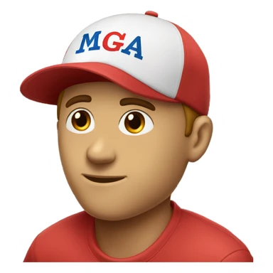 Red ball cap that says MAGA  sticker