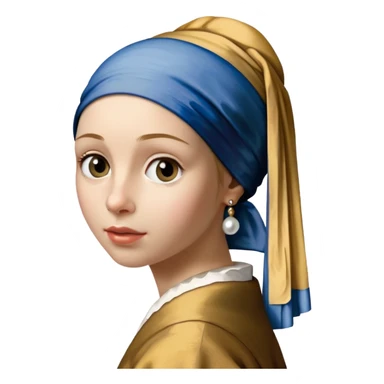 Johannes Vermeer, Girl with a Pearl Earring,  in frame sticker
