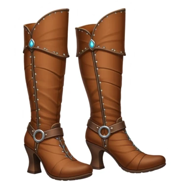 medievil boots, simple fantasy adveture boots, female, no laces, high heels sticker