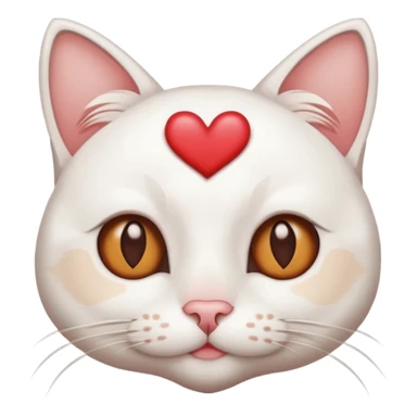 gato blanco con pocas manchitas marrones con corazones sobre los ojos  sticker