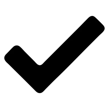 simple bold check mark icon with transparent background sticker