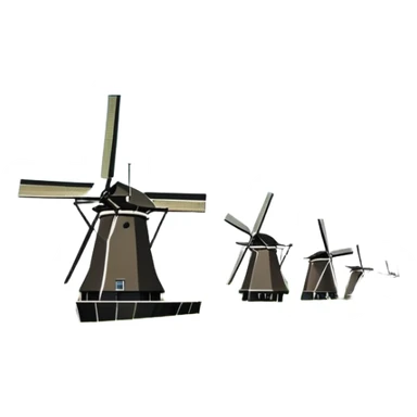 cinematic-realistic-kinderdijk-windmills-landmark-emoji,-showcasing-traditional-dutch-windmills-aligned-along-a-tranquil-canal,-with-lush-green-fields ina. picture frame sticker