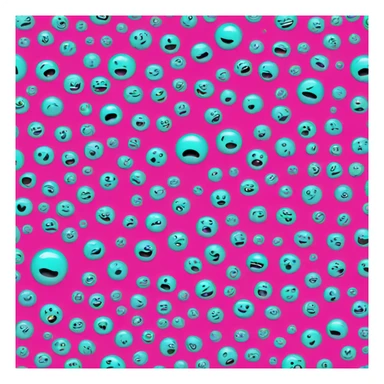 Shocked face coloured bright pink and turquoise sticker