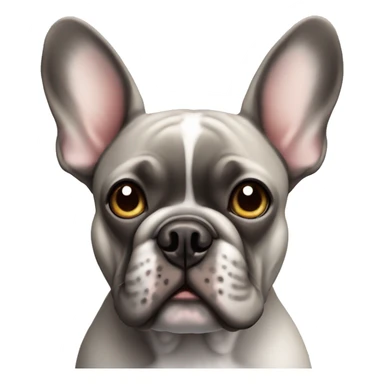french bulldog with grey fur and brown eyes  sticker