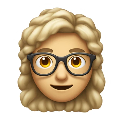 Grummeliger weiblicher Teenager mit langem Zopf und Brille  sticker