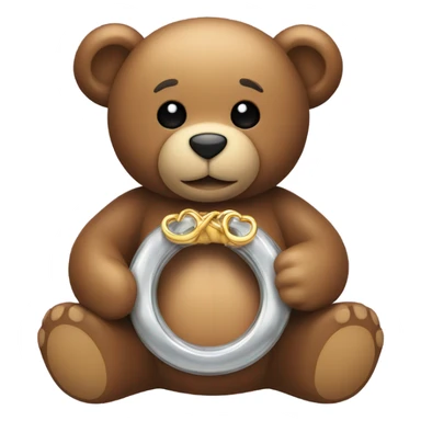 Teddy holding a Ring sticker