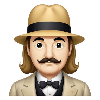 Hercule poirot with long hair sticker