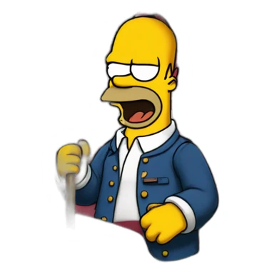 Homer Simpson USA flag sticker