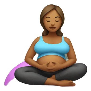 Pregnant woman on yoga ball sticker