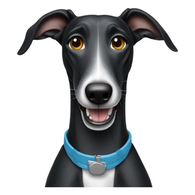 Black greyhound with braces sticker