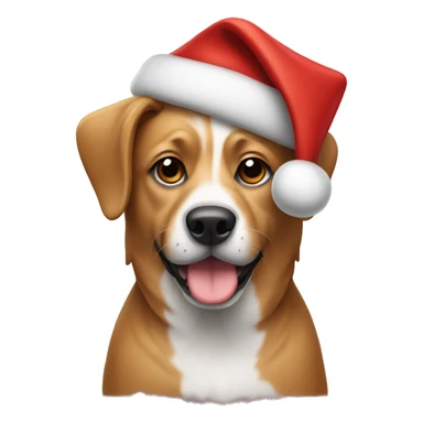 Dog wearing Christmas hat sticker
