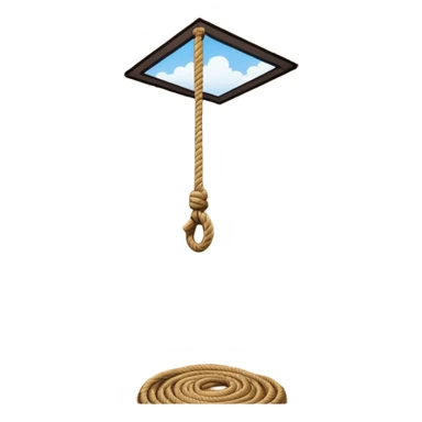 rope tied to the ceiling in a room sticker