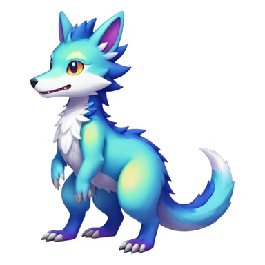  Colorful Shiny Kawaii Sergal FurSona Fakemon Full Body sticker