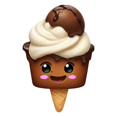Brownie with icecream sticker