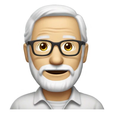 62 years blond old man with a very light beard with lunettes 3/4 view sticker