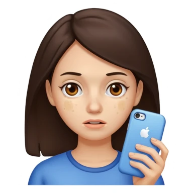 brunette woman with lots of acne sticker