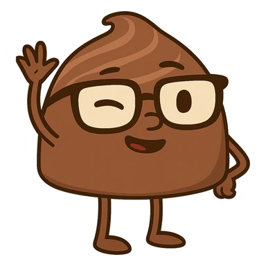 Animated chocolate truffle character raising one hand to wave and winking one eye, maintaining the same style as the original image with a transparent background. sticker