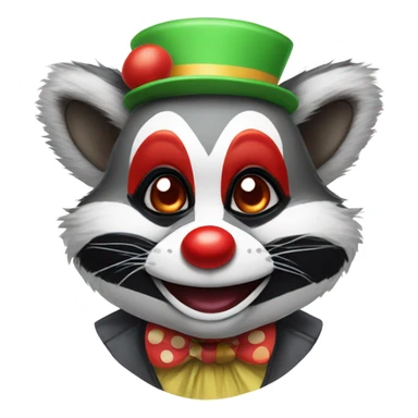 Raccoon clown sticker