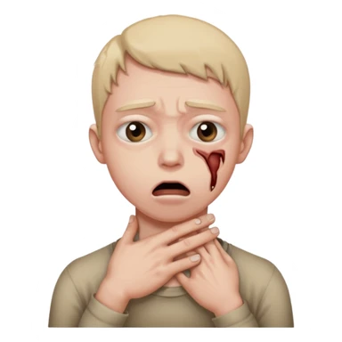 Make someone choke themselves like choking emote when you do smth wrong sticker