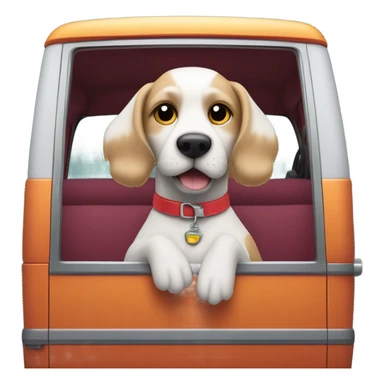 Dog driving a van sticker