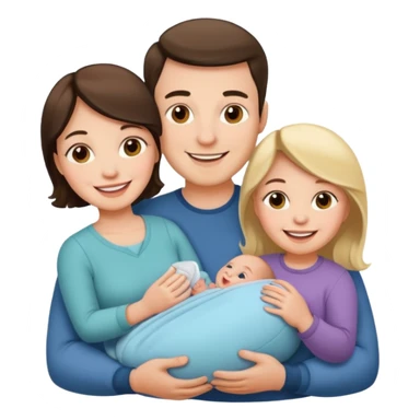 husband wife baby sticker