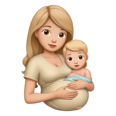 Pregnent woman with baby sticker