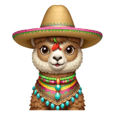 alpaca wearing a sombrero  sticker